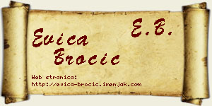Evica Broćić vizit kartica